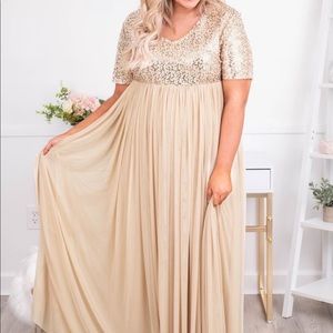 Chic Soul Sequin Tulle maxi dress